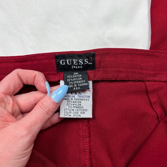 90’s Guess Jeans Red Kick Flare Pants - Picture 8 of 8